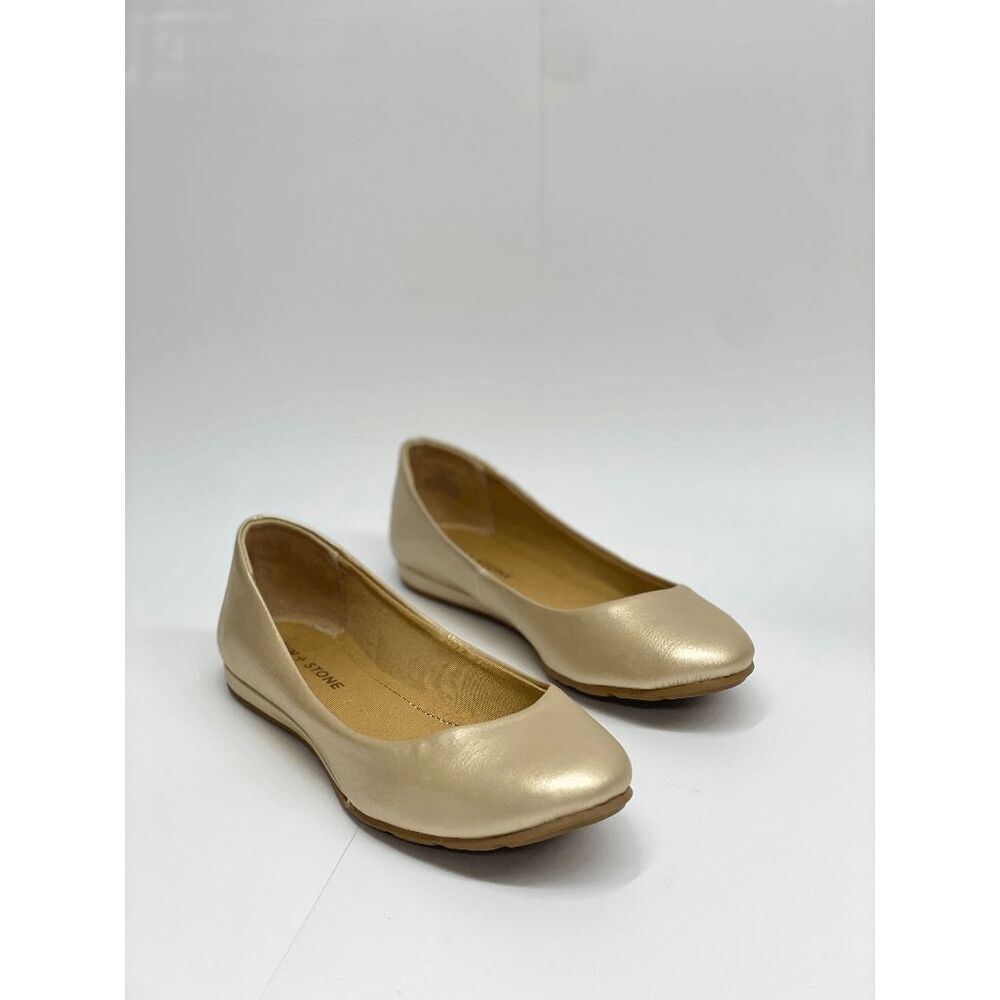 Sun + Stone Women's Eliana Ballet Flats - Metallic Gold 7M